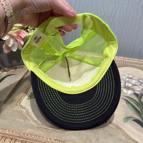 Dutch Bros Dutch Mafia Snap Back Mesh Cap Hat Unisex Neon Green Black OSFM - Picture 12 of 15